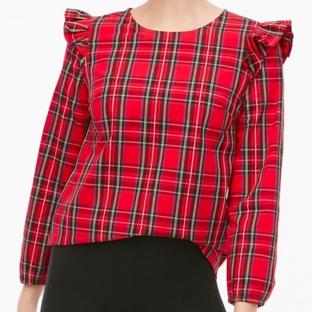 Harper Heritage- Francesca Long Sleeve ruffle-trim Top